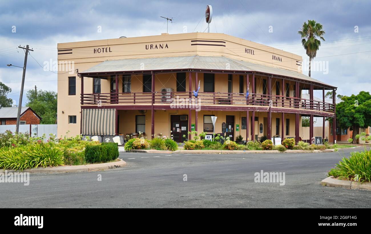 Urana, New South Wales Australia January 26, 2021 Urana Hotel in the