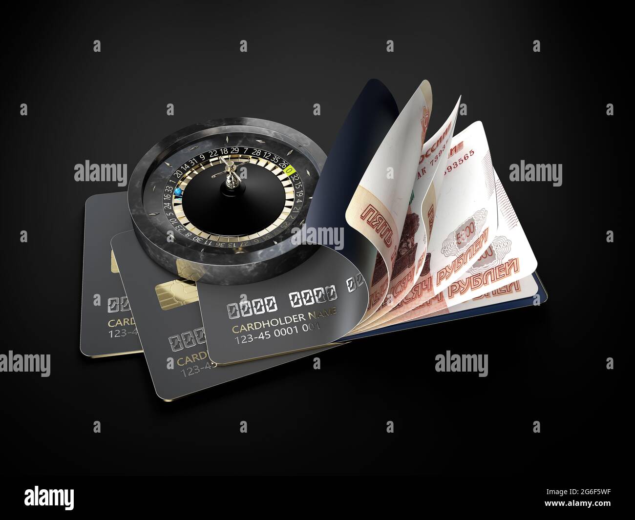 3d Rendering Of Credit Card With Russian Banknotes And Roulette Online Casino Concept Clipping Path Included Stock Photo Alamy