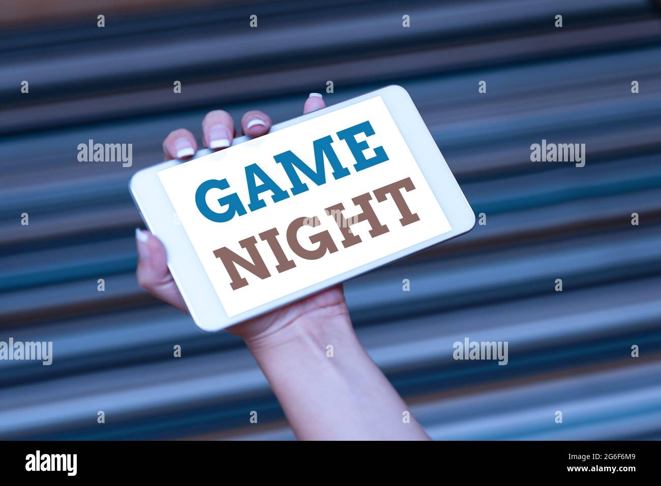Conceptual display Game Night. Business showcase usually its called on adult play dates like poker with friends Voice And Video Calling Capabilities Stock Photo