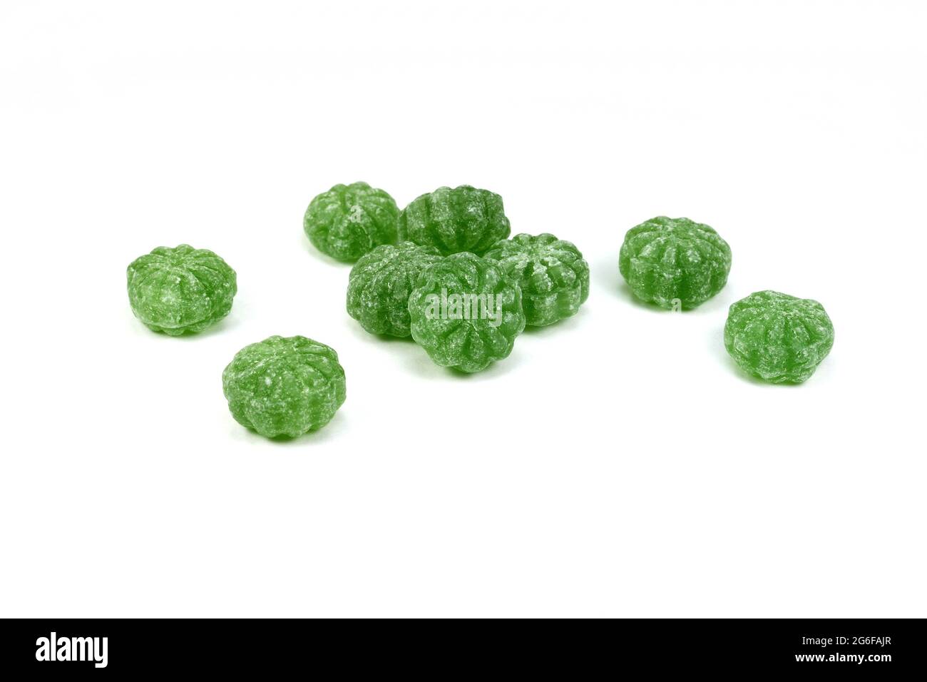 Green Mint Candies Isolated On White Background Stock Photo - Alamy