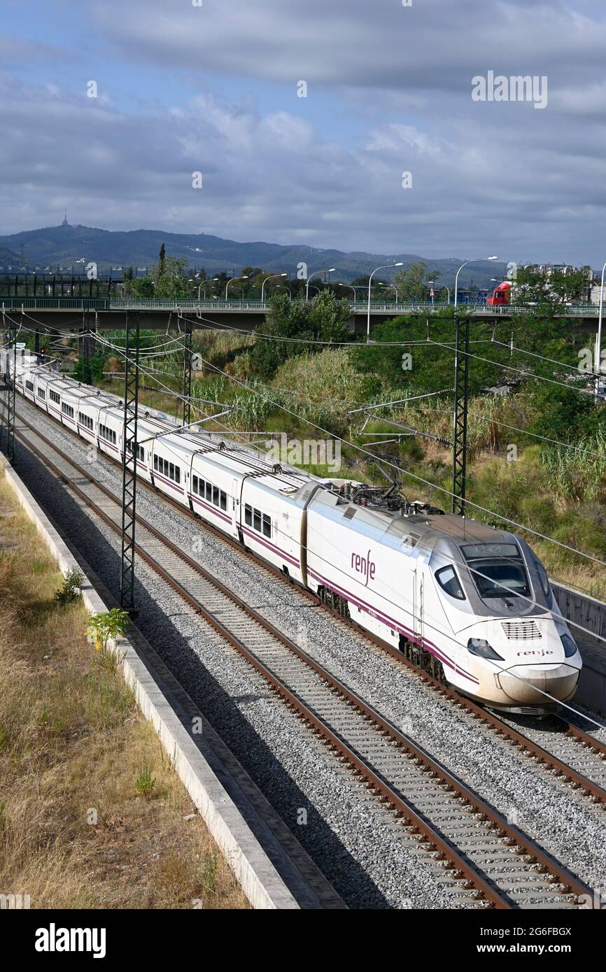 TGV to Barcelona in Mollet del Valles (Barcelona, Spain Stock Photo - Alamy