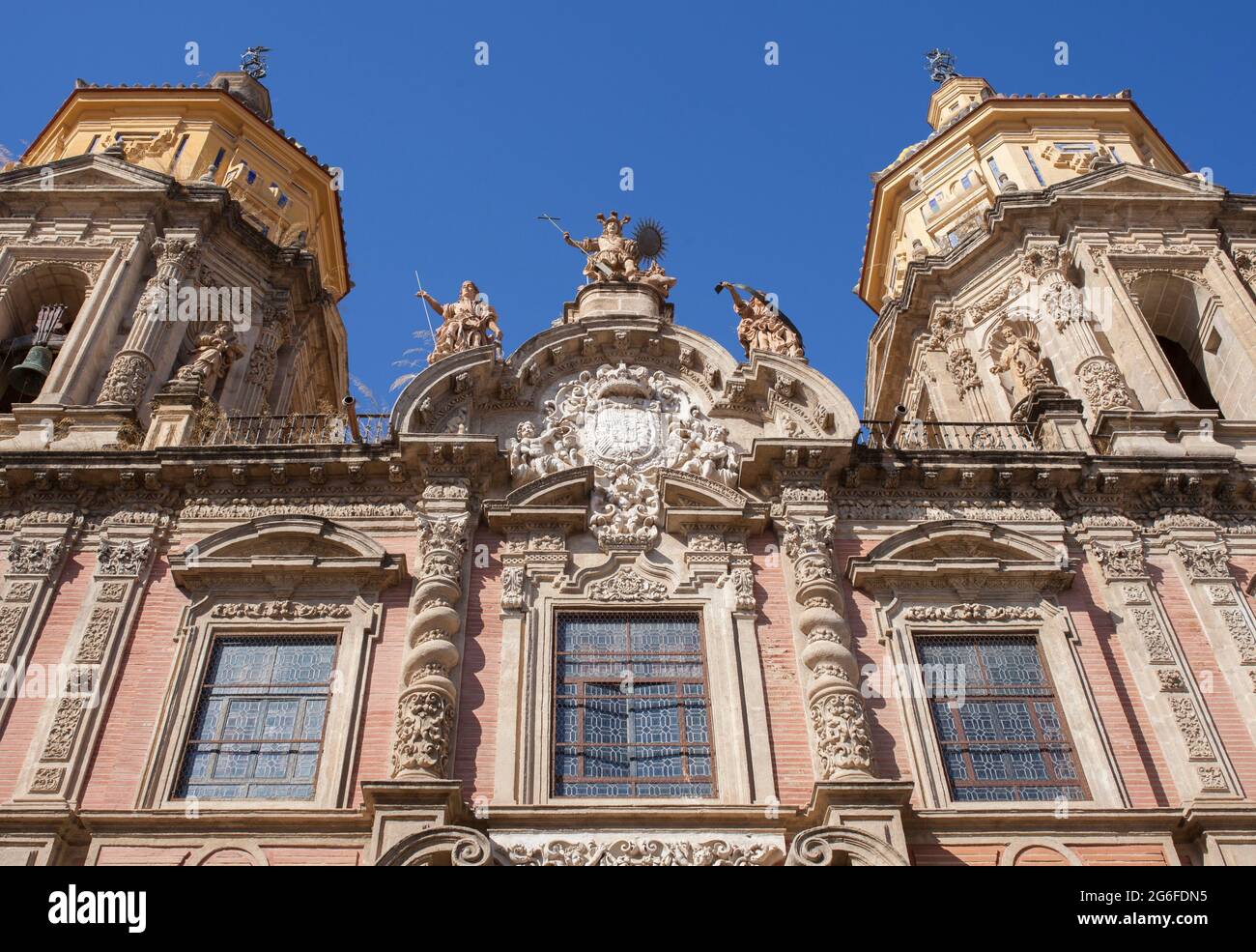 Church of Saint Louis of France, example of Baroque architecture in the 18th century. Macarena neighbourhood, Seville, Spain. Stock Photo