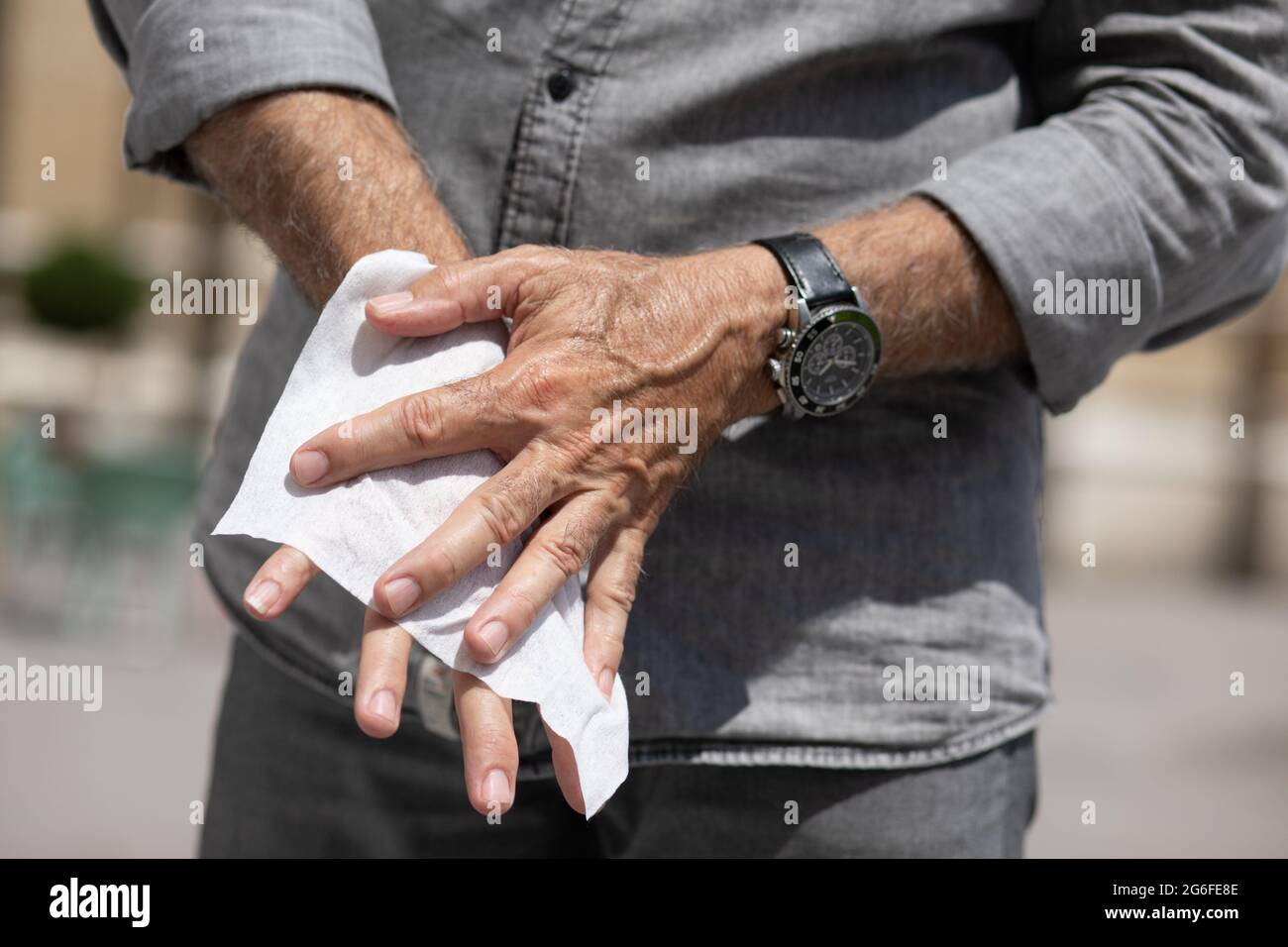 Man Clean Hand Old man washing hands water hi-res stock photography and images - Alamy