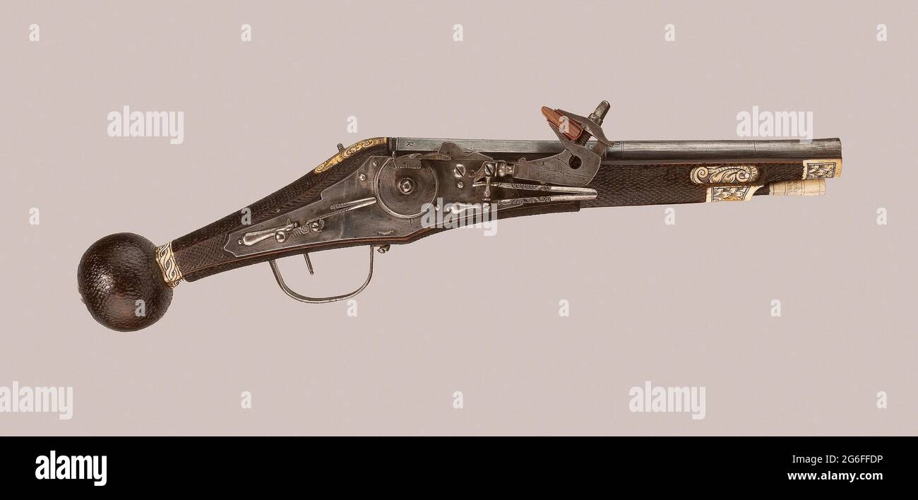 Master D R. Wheellock Puffer (Pistol) for the Mounted Bodyguard of the Elector of Saxony - 1591 - Abraham Dressler (German, active 1572-90), Dresden. Stock Photo