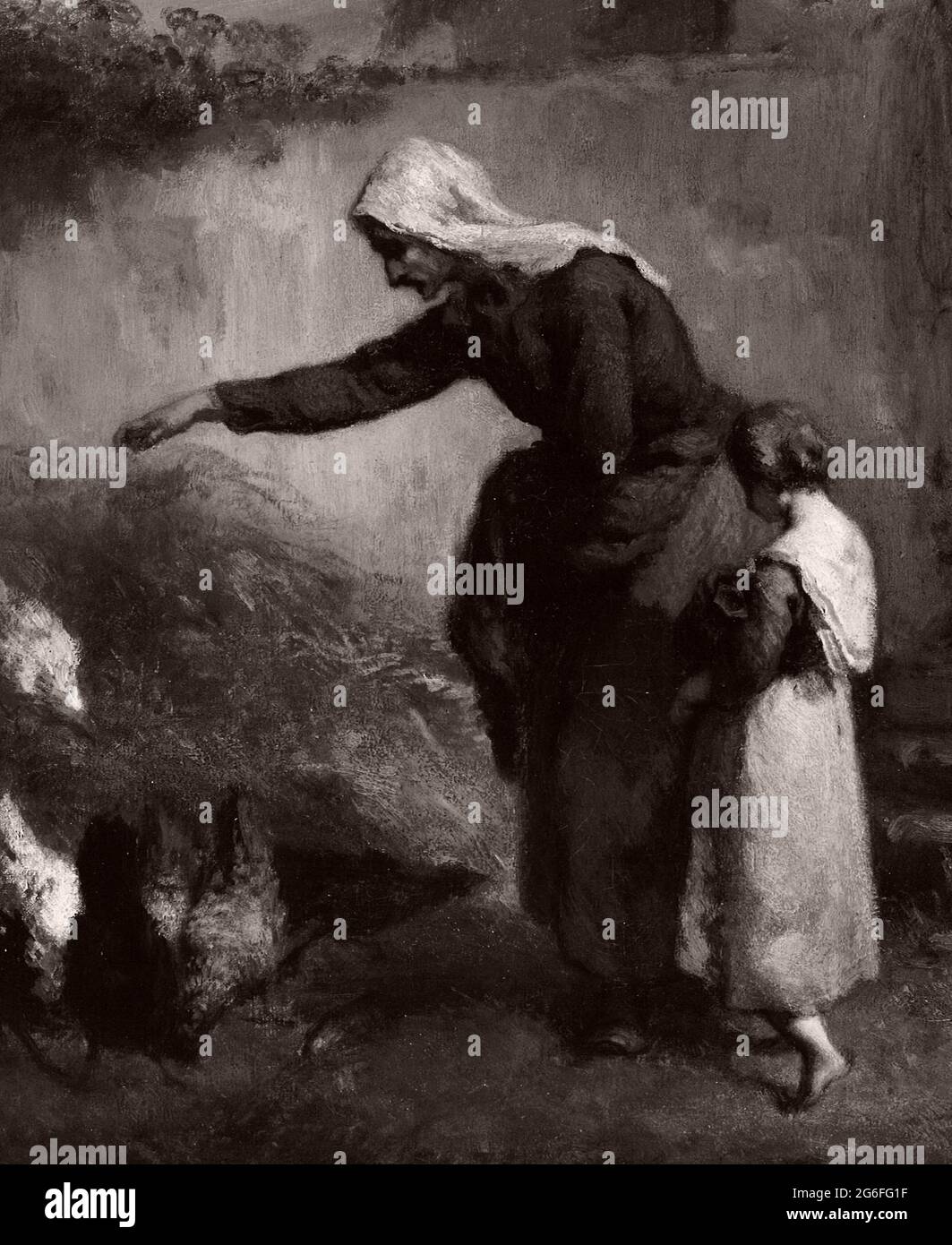 Jean Franois Millet. Woman Feeding Chickens 1846/48 JeanFranois Millet French, 18141875
