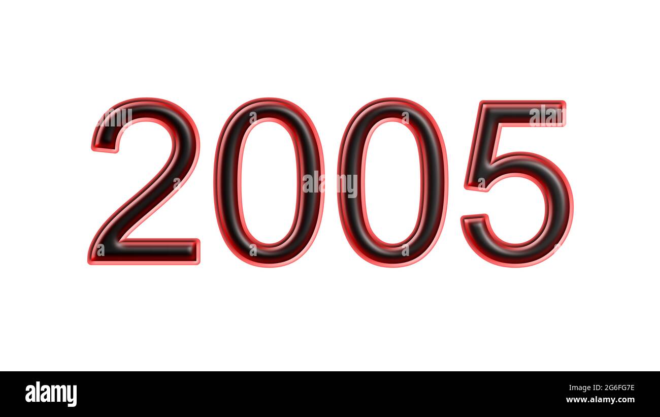 red 2005 number 3d effect white background Stock Photo