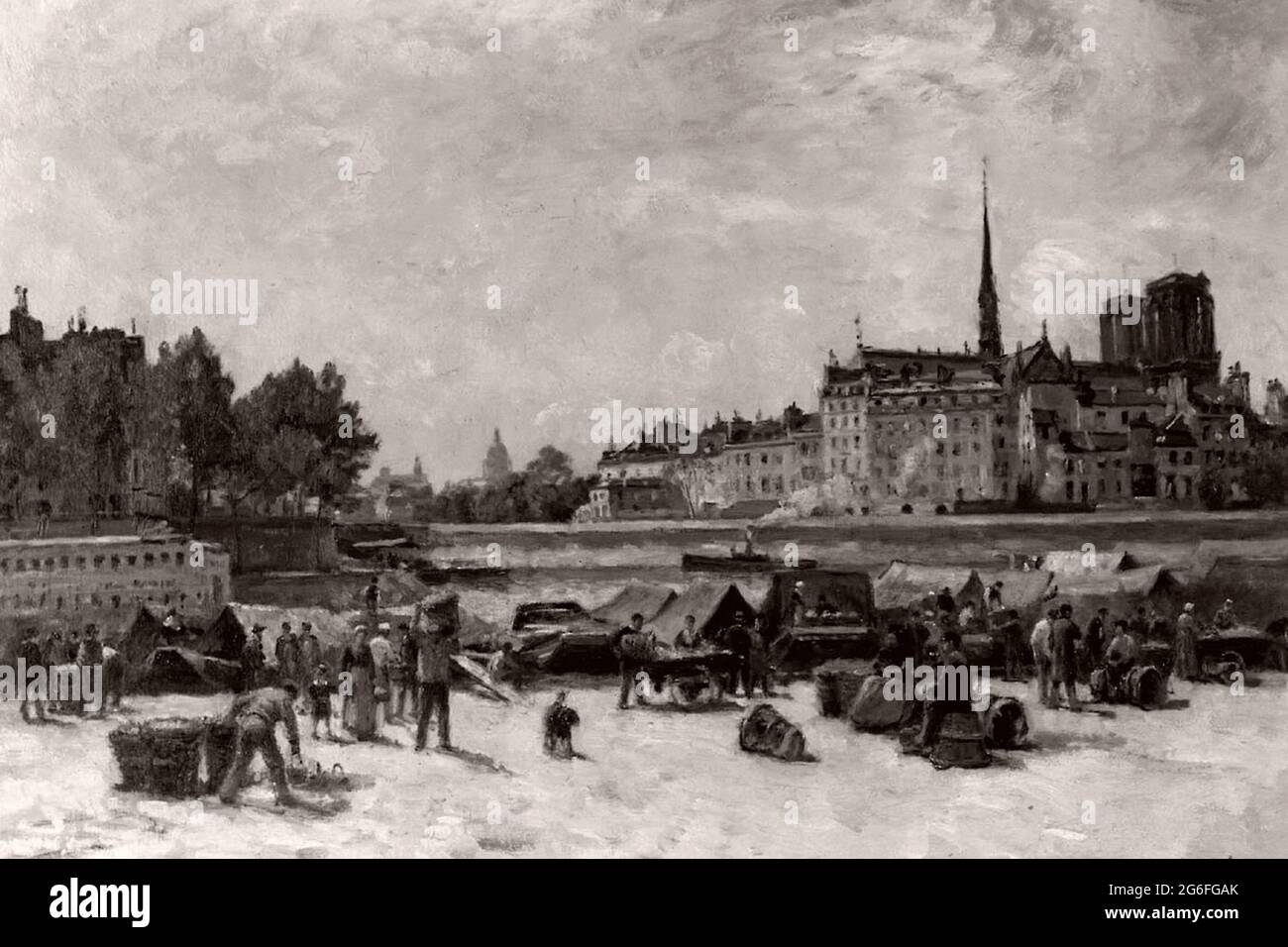 Stanislas Lpine. The Apple Market - c. 1880 - Stanislas Lpine French, 1835-1892. Oil on canvas. 1875 - 1885. France. Stock Photo