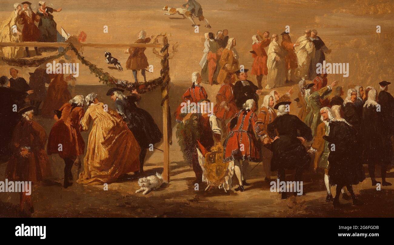 Giovanni Paolo Panini. Festival in Piazza Navona - 1729 - Giovanni Paolo Panini Italian, 1691-1765. Oil on canvas. Italy. Stock Photo