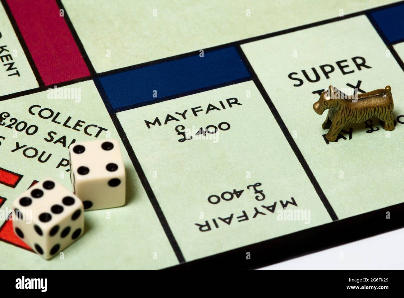 Close up of Mayfair on a traditional Monopoly board Stock Photo Alamy