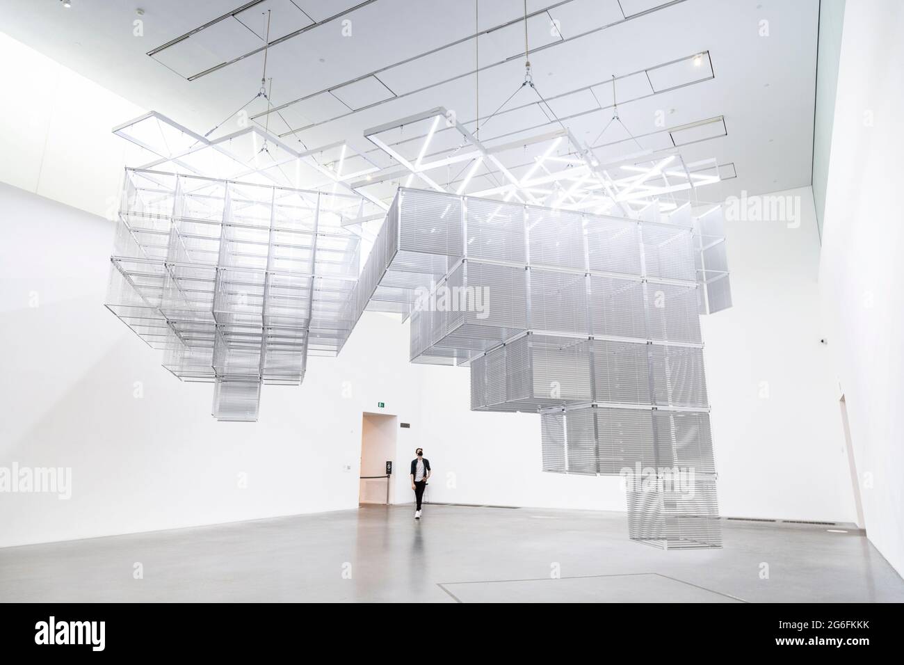 Sculpture made of venetian blinds by Haegue Yang at Tate Modern, London, UK Stock Photo