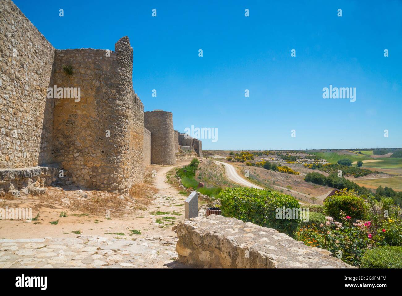 City wall. Urueña, Valladolid province, Castilla Leon, Spain. Stock Photo