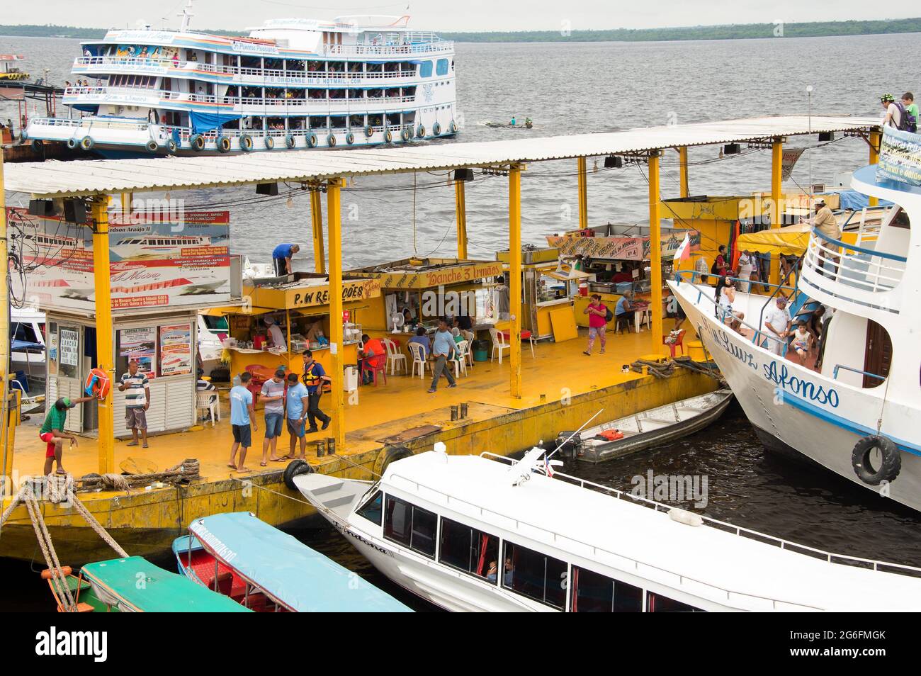 Manaus floating port, Brazil. Stock Photo