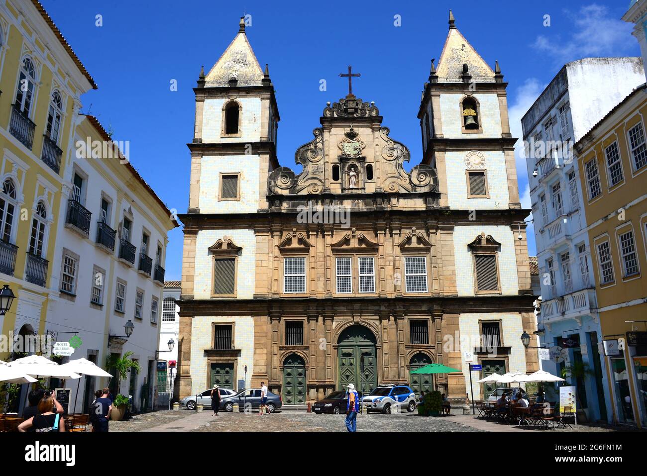 Sao Francisco Church and Convent of Salvador, Pelourinho quarter. Salvador de Bahia, Brazil. Stock Photo