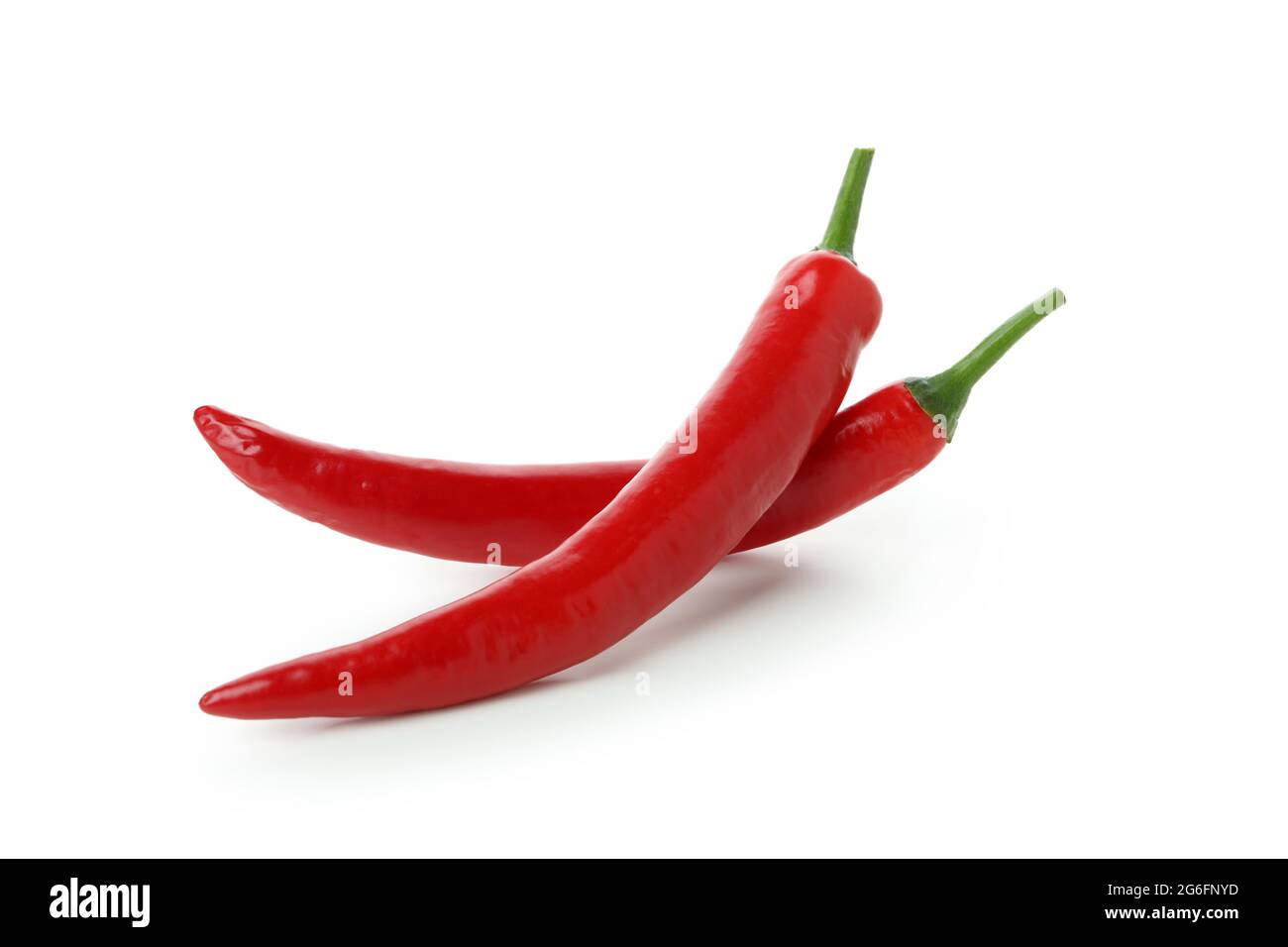 Red hot chili peppers isolated on white background Stock Photo - Alamy