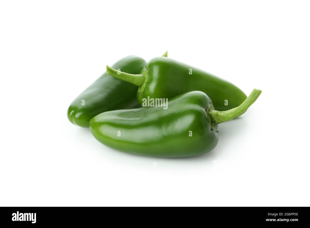 Green hot peppers isolated on white background Stock Photo - Alamy