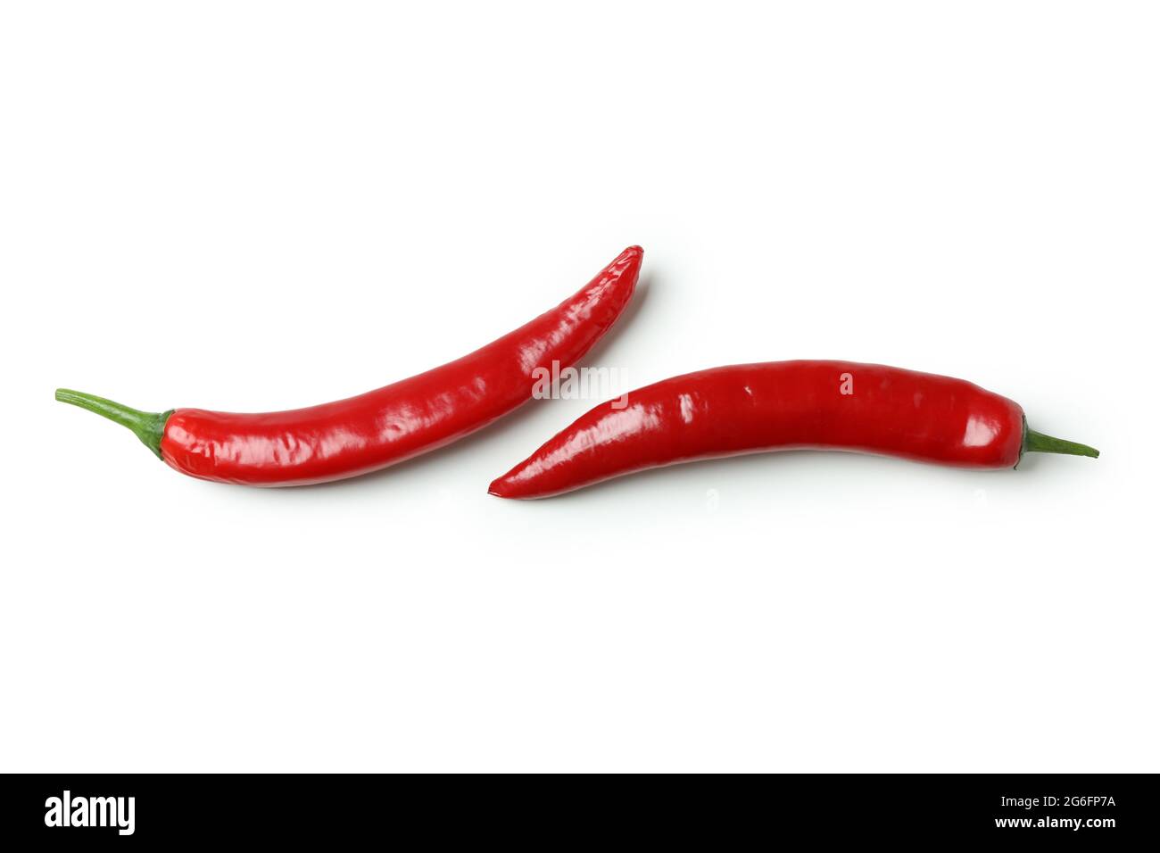 Red hot chili peppers isolated on white background Stock Photo - Alamy
