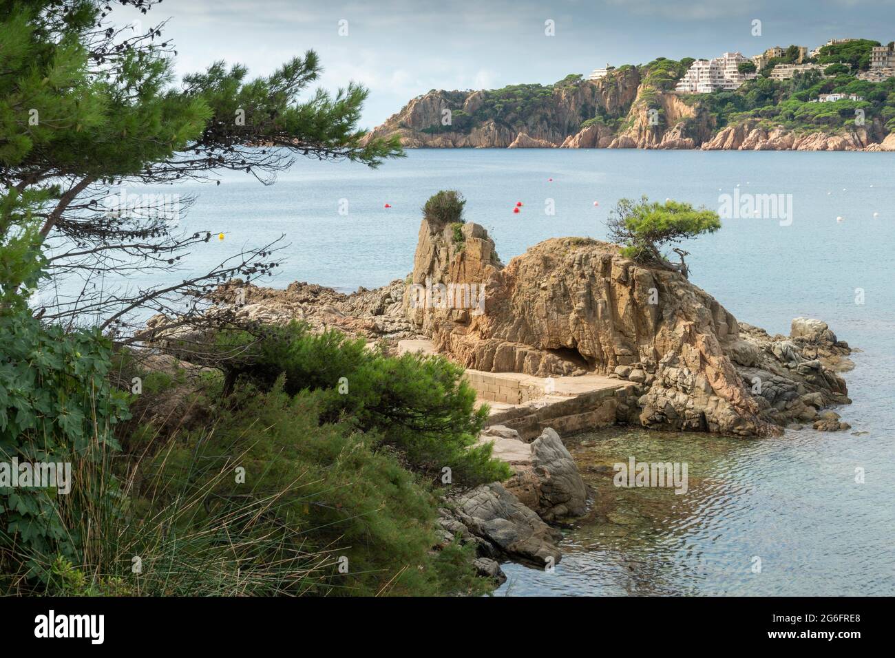 Sant Feliu de Guixols at Costa Brava in Catalonia, Mediterranean Sea, Spain  The Camino de Ronda goes all the way from S´Agaro to Playa d´Aro Stock  Photo - Alamy