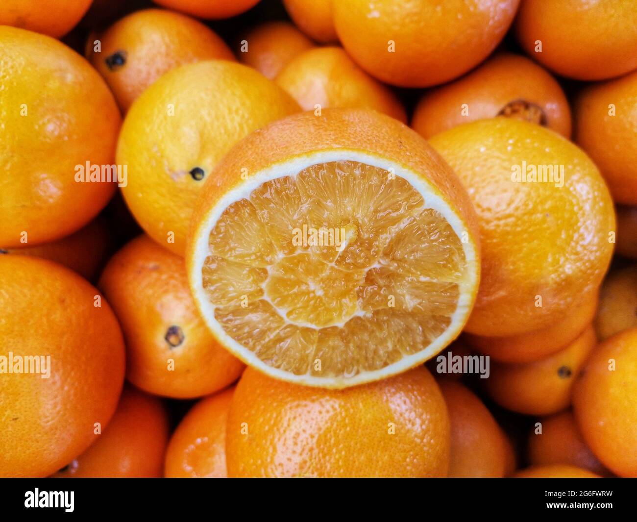 Orange at the grocery counter Stock Photo Alamy
