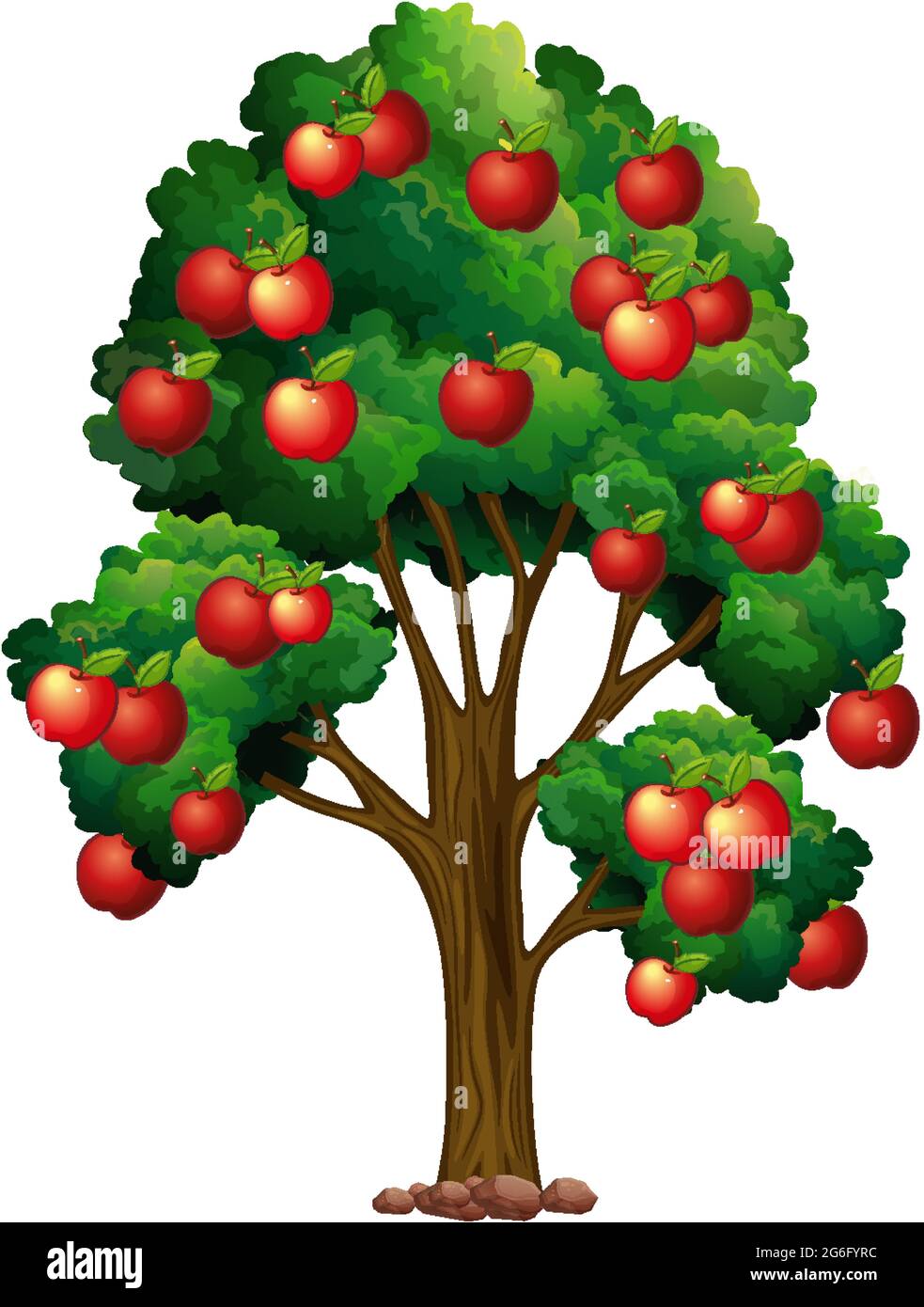 Apple tree isolated on white background illustration Stock Vector Image ...