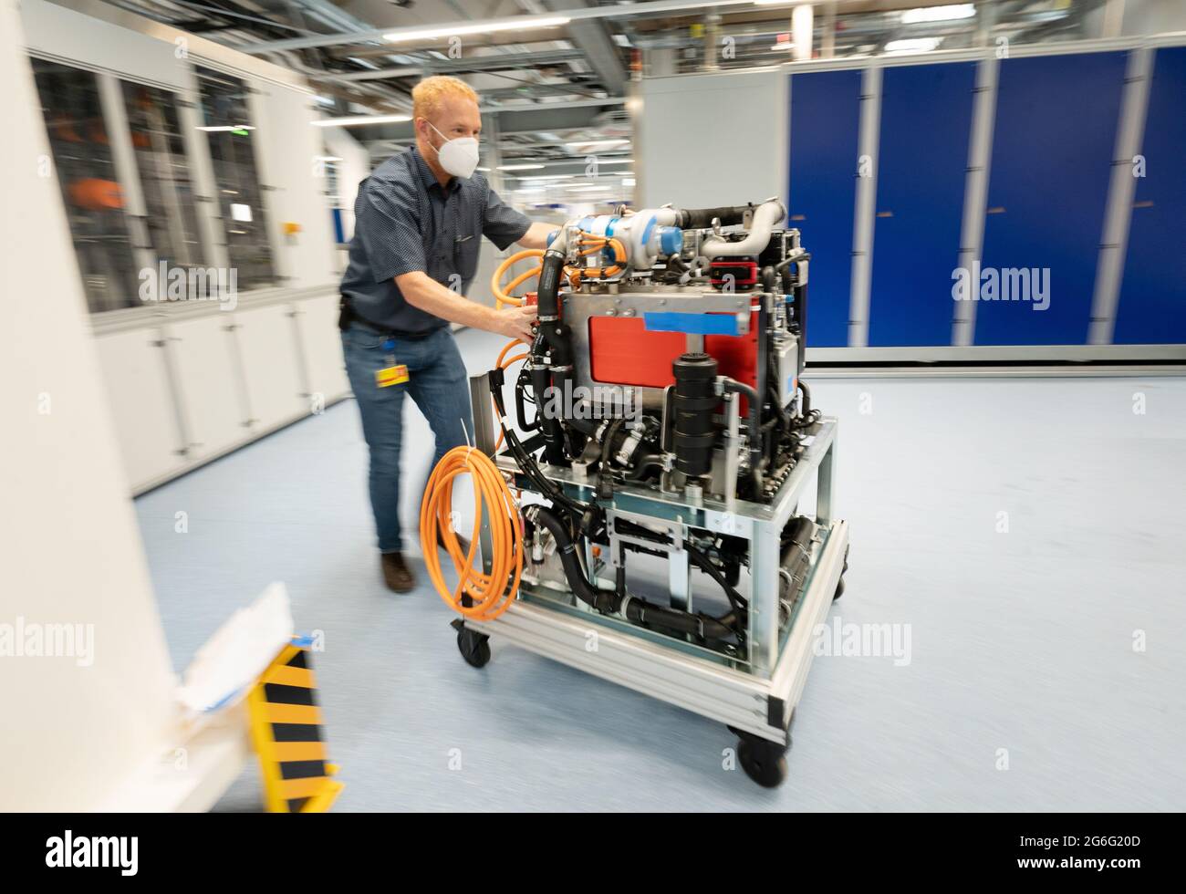 Kirchheim Unter Teck, Germany. 06th July, 2021. An employee of the