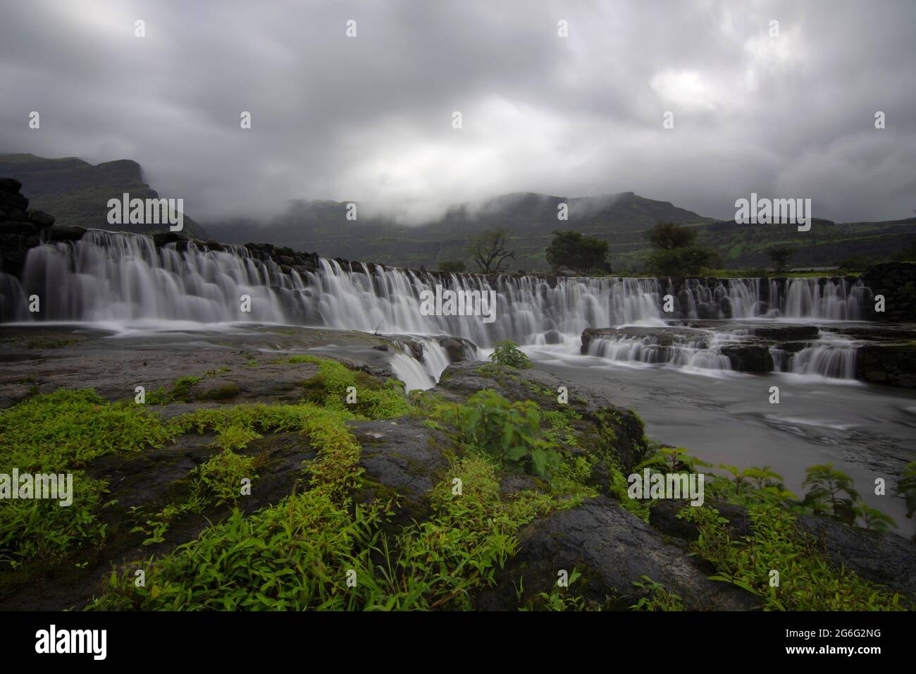 Wide Waterfalls at  Bhandardhara, Maharashtra, India Stock Photo