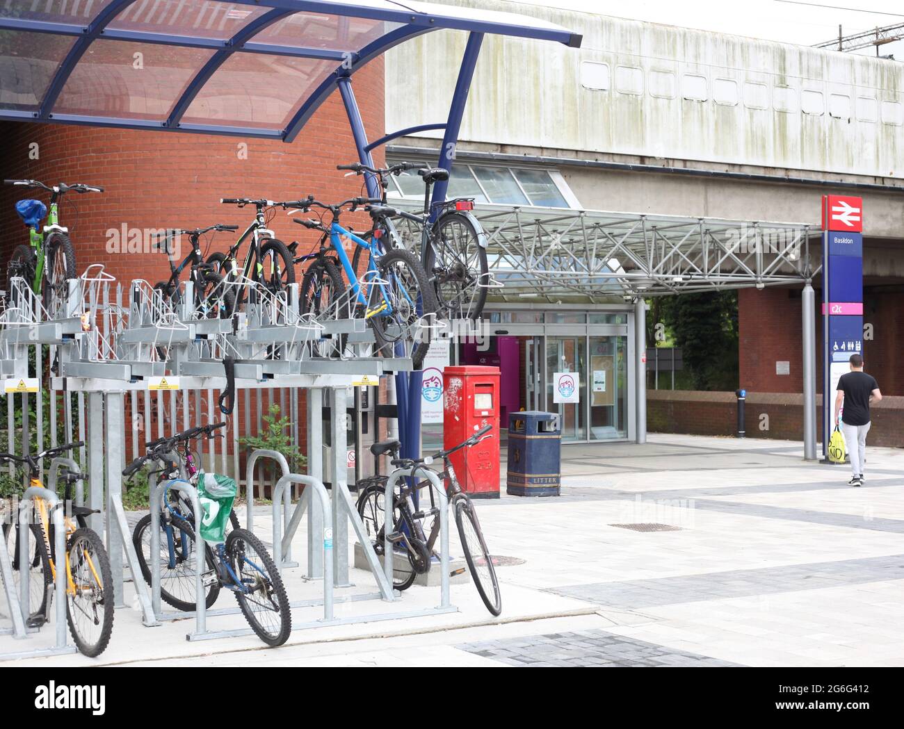 Commuting & Transport concept Bicycles left securely in cycle rack