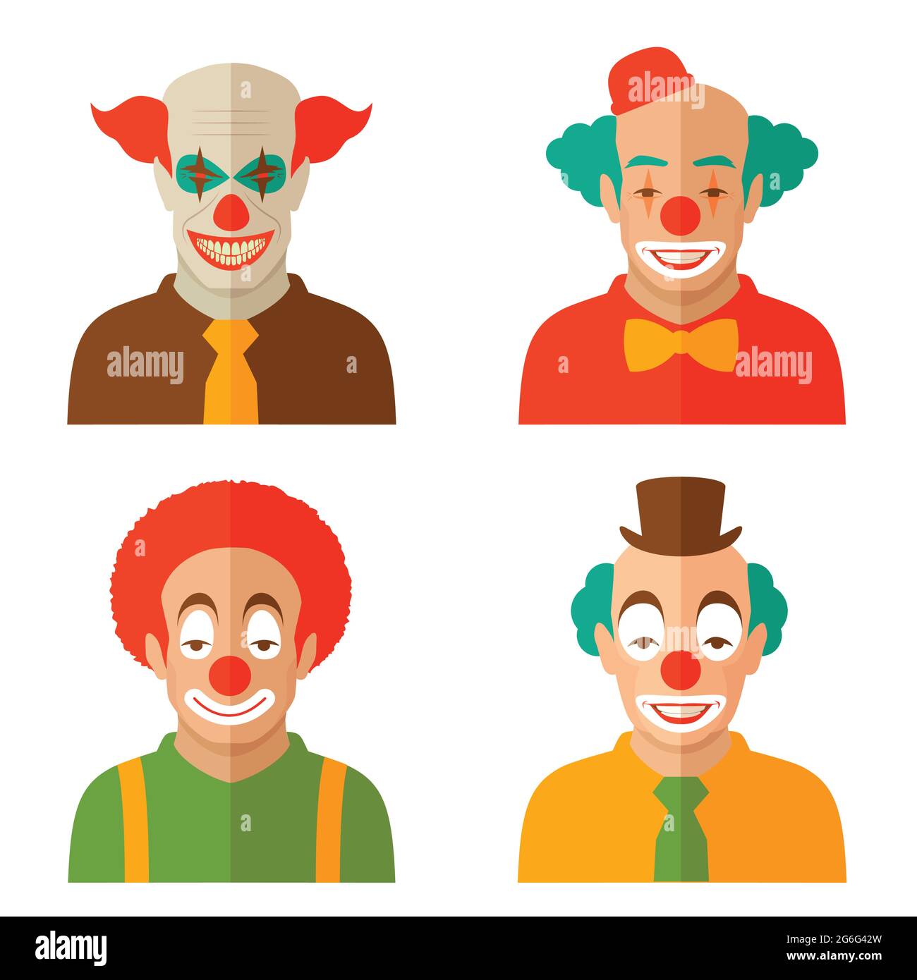 funny clown cartoon face, vector circus illustration, smile scary joker  Stock Vector Image & Art - Alamy