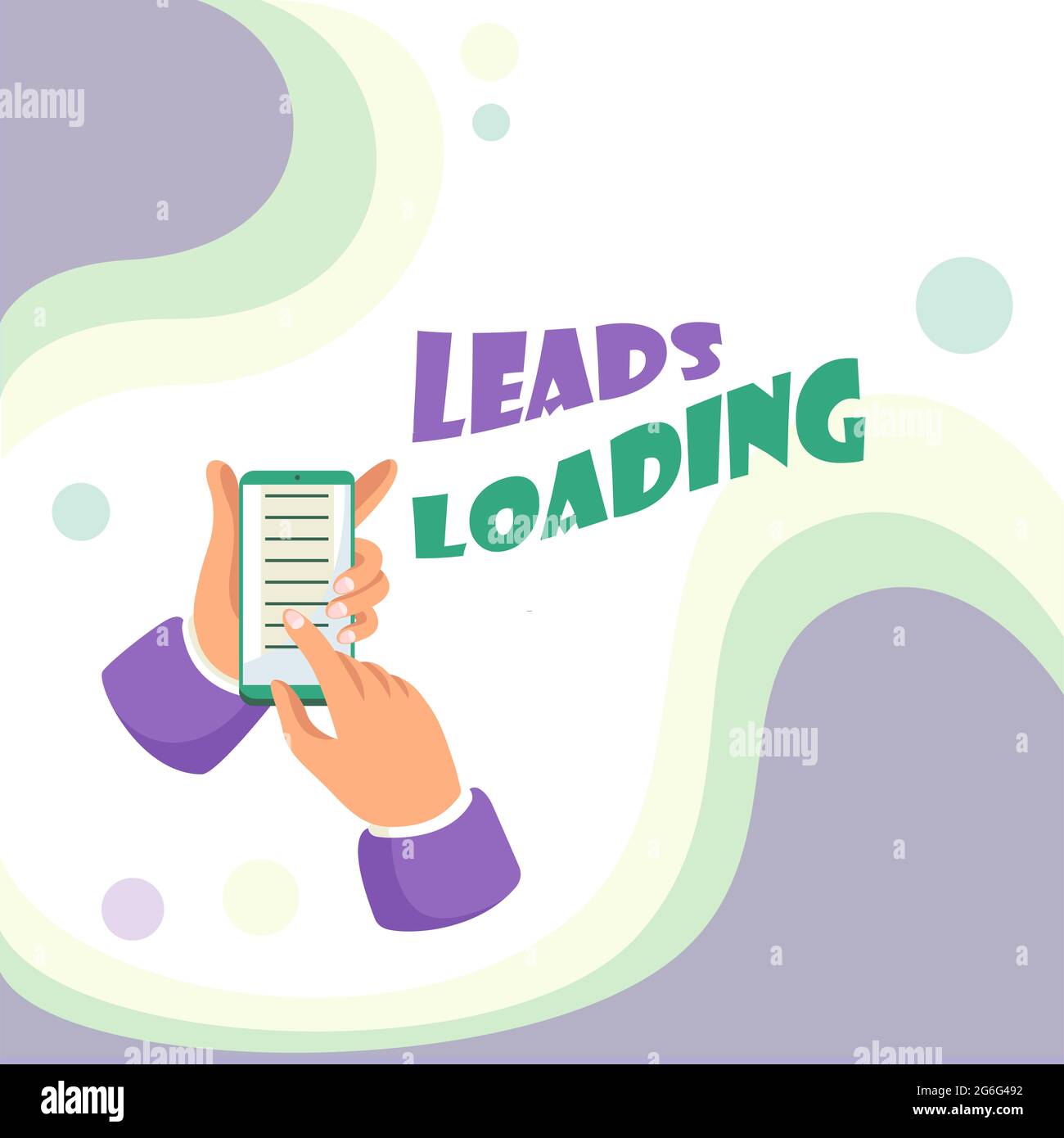 Text caption presenting Leads Loading. Internet Concept Initiating ...