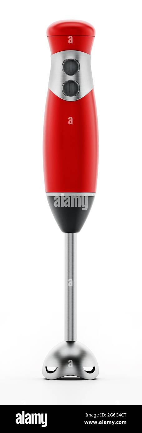 Generic hand blender isolated on white background. 3D illustration. Stock Photo