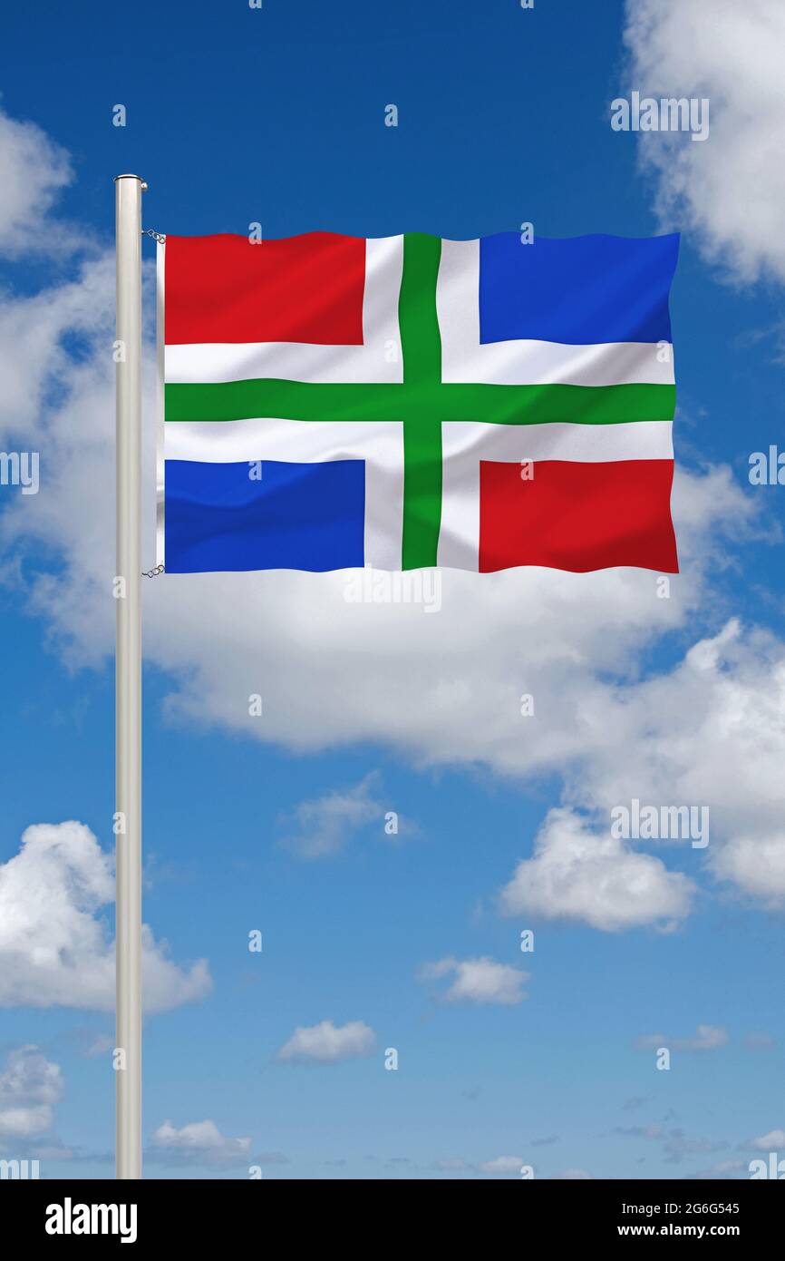 flag of the Province of Groningen, Netherlands, Groningen Stock Photo