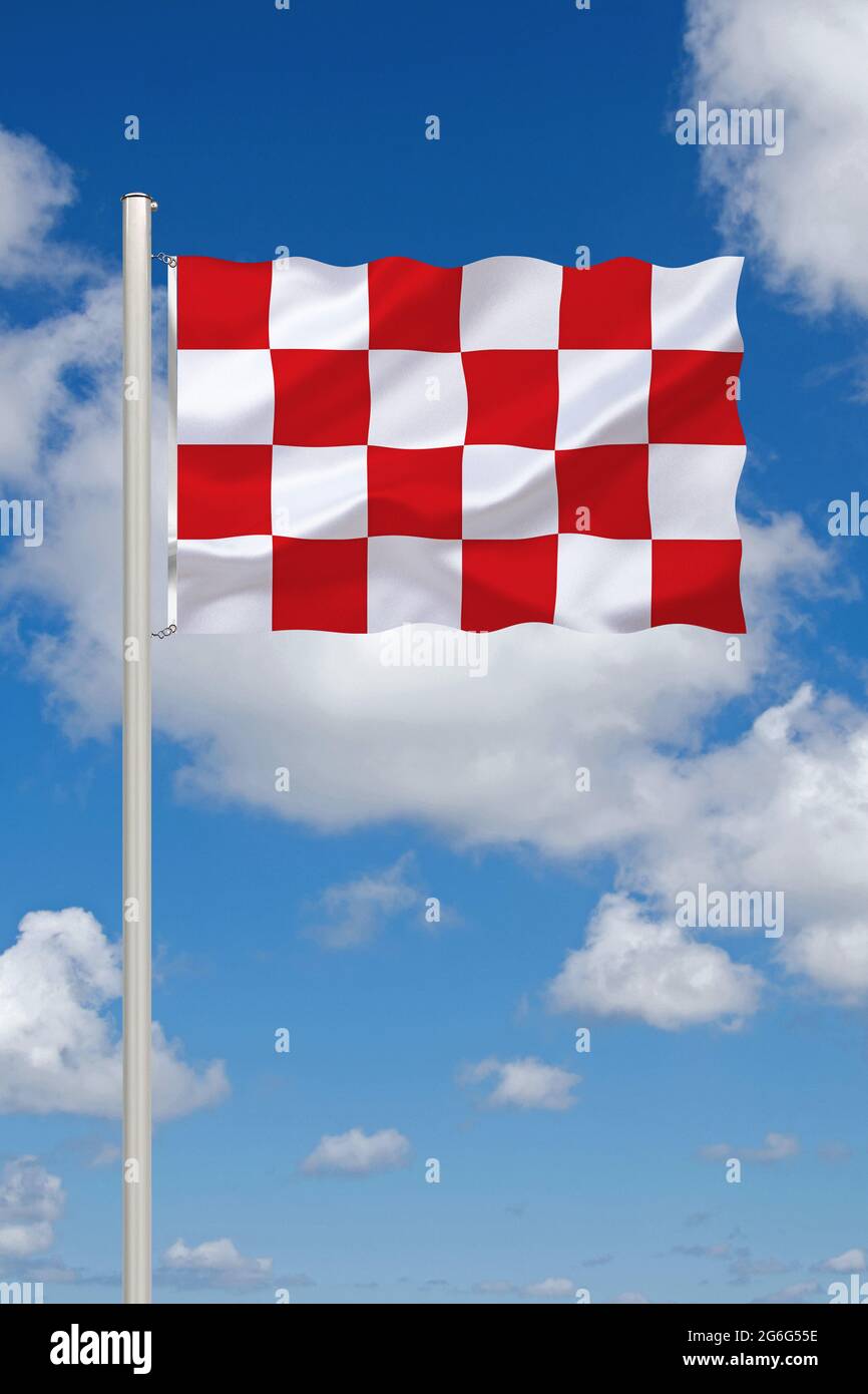 flag of North Brabant, Netherlands, Noord-Brabant Stock Photo
