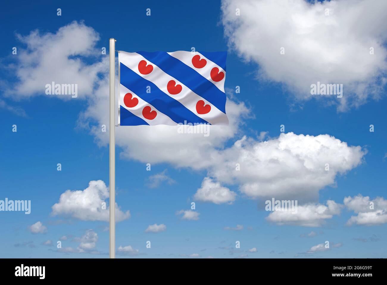 flag of Friesland, Netherlands, Frisia Stock Photo
