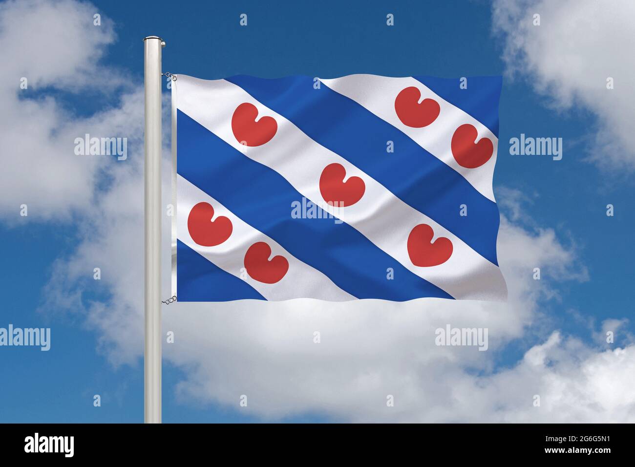 flag of Friesland, Netherlands, Frisia Stock Photo