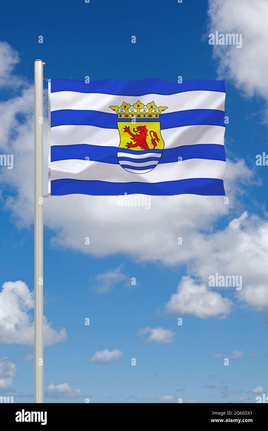 flag of Zeeland, Netherlands, Zeeland Stock Photo