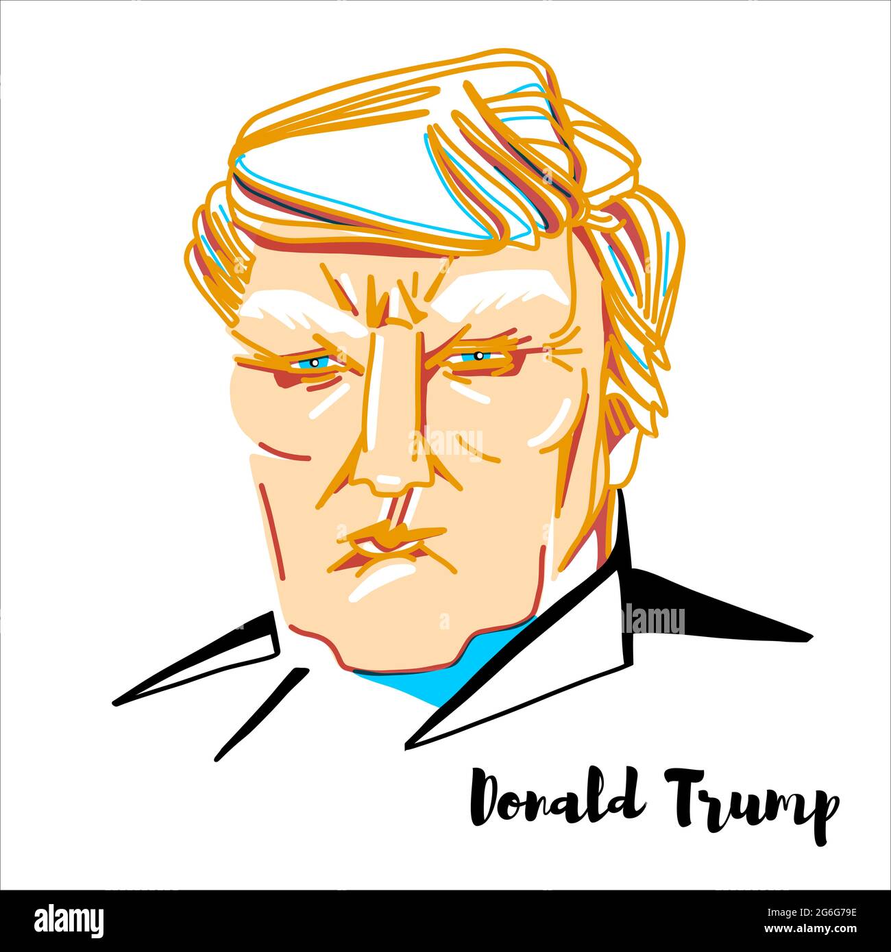Trump Ink Drawing April 09 Stock Vector Images - Alamy