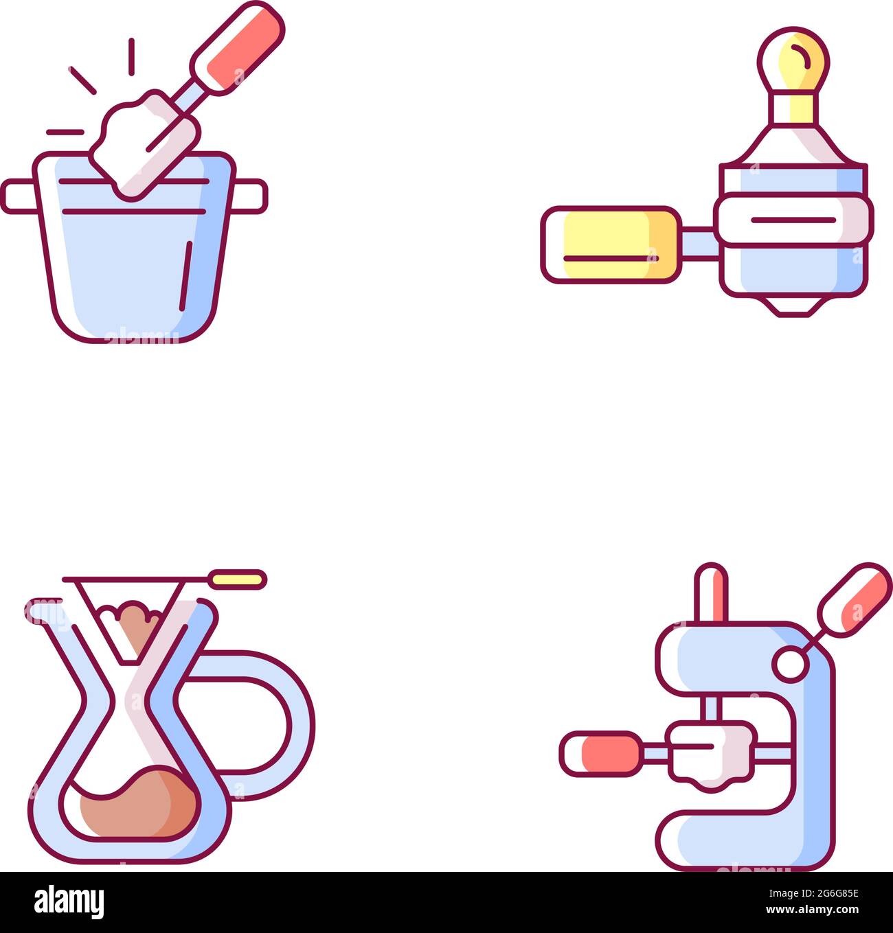 Coffee shop tools RGB color icons set Stock Vector Image & Art - Alamy