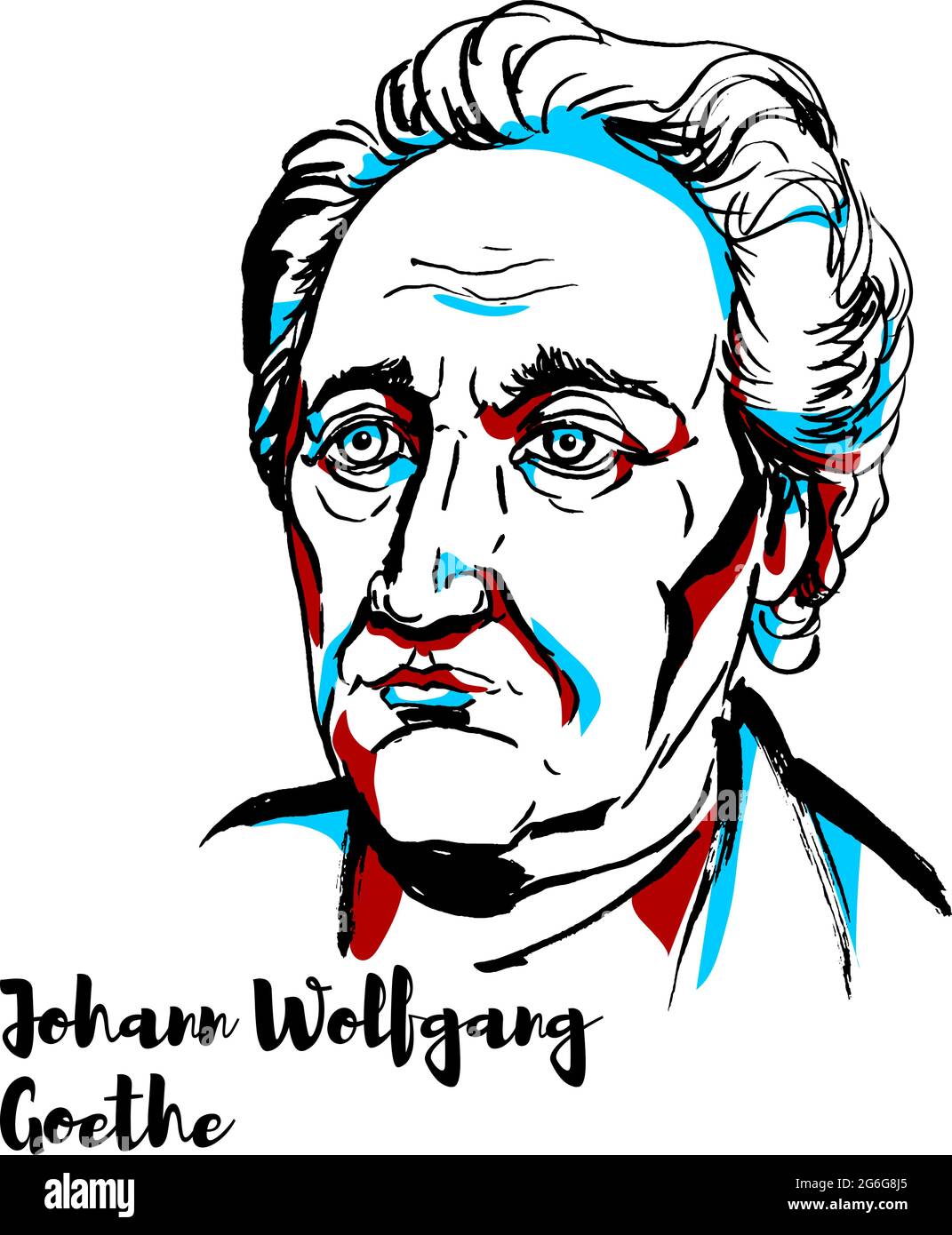 Sociologi vanter dans Johann Wolfgang von Goethe engraved vector portrait with ink contours.  German writer and statesman Stock Vector Image & Art - Alamy