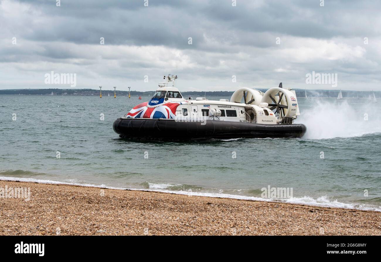 Southsea, Portsmouth, England, UK. July 2021. Passenger hovercraft
