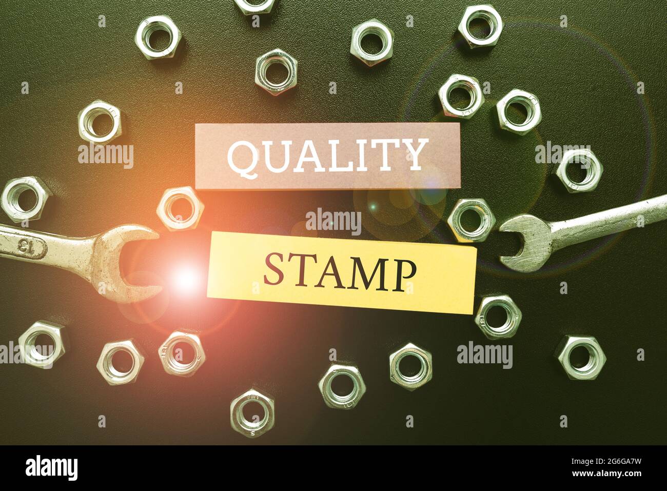 Text showing inspiration Quality Stamp. Business approach Seal of