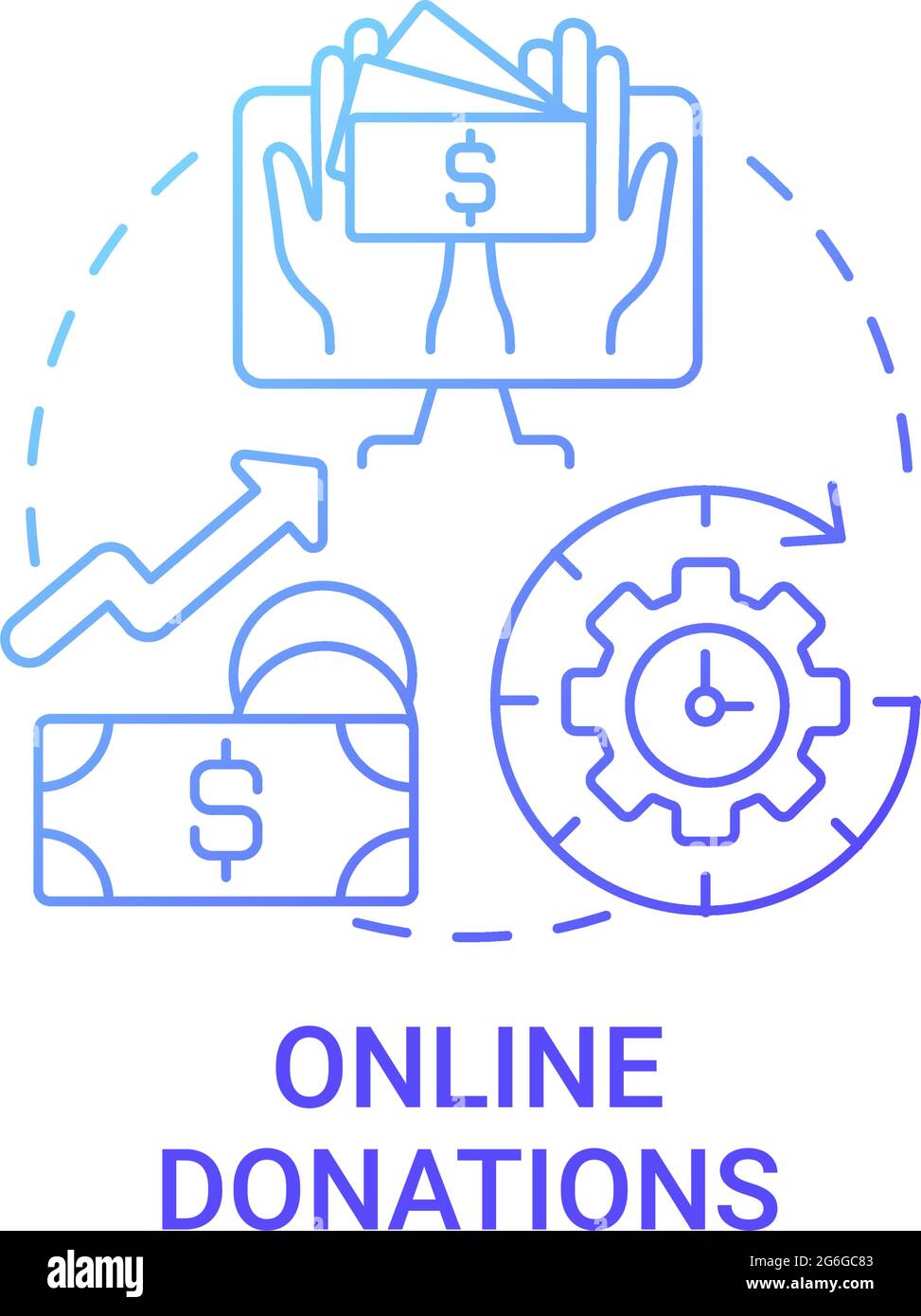 Online donation icon outline Stock Vector Images Alamy