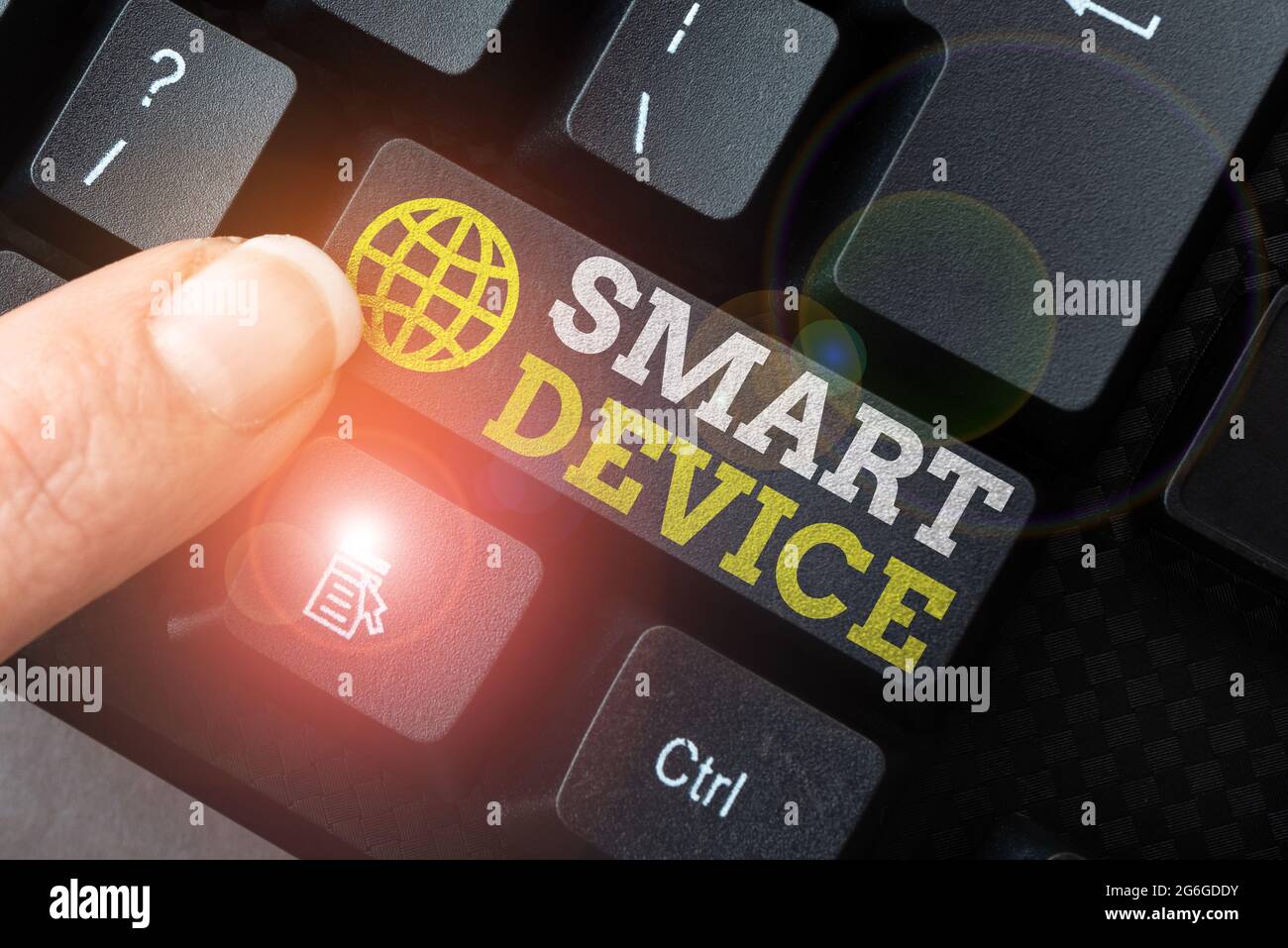 Smart Hand Sign Hand writing sign Smart Device. Business showcase Electronic gadget ...