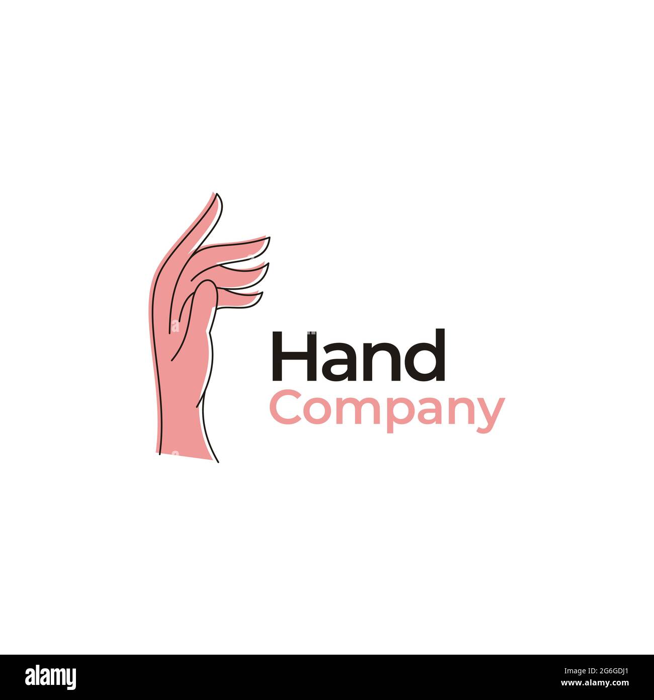 Elegant female hands in beautiful setting, Line art hand logo design vector illustration Stock Vector