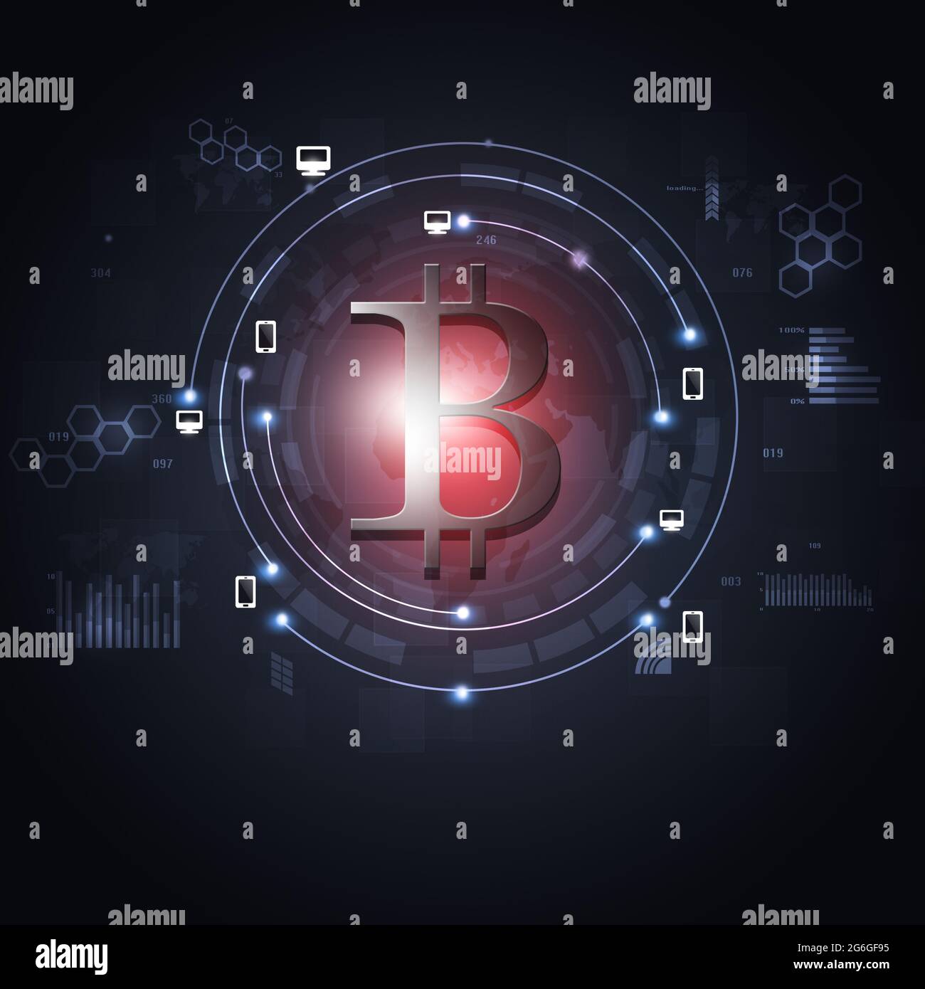 crypto currency bitcoin block chain technology blue background Stock Photo Alamy