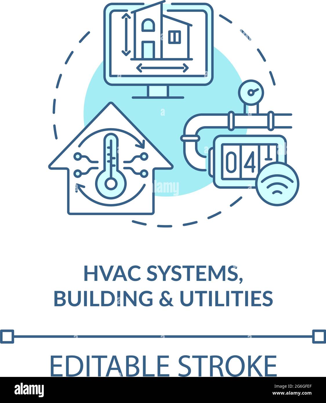 HVAC systems buildings and utilities concept icon Stock Vector