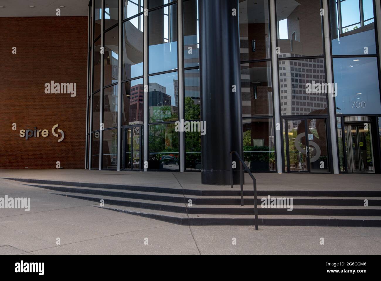 Saint Louis, MO—July 5, 2021; sign on brick wall of downtown office