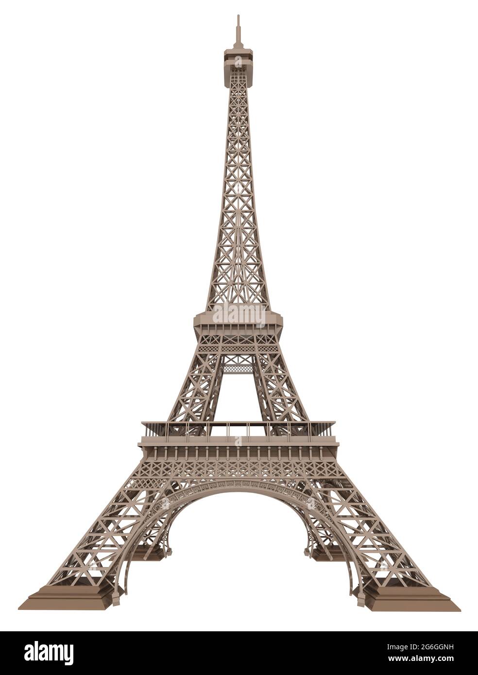 Eiffel Tower isolated on white background Stock Photo - Alamy