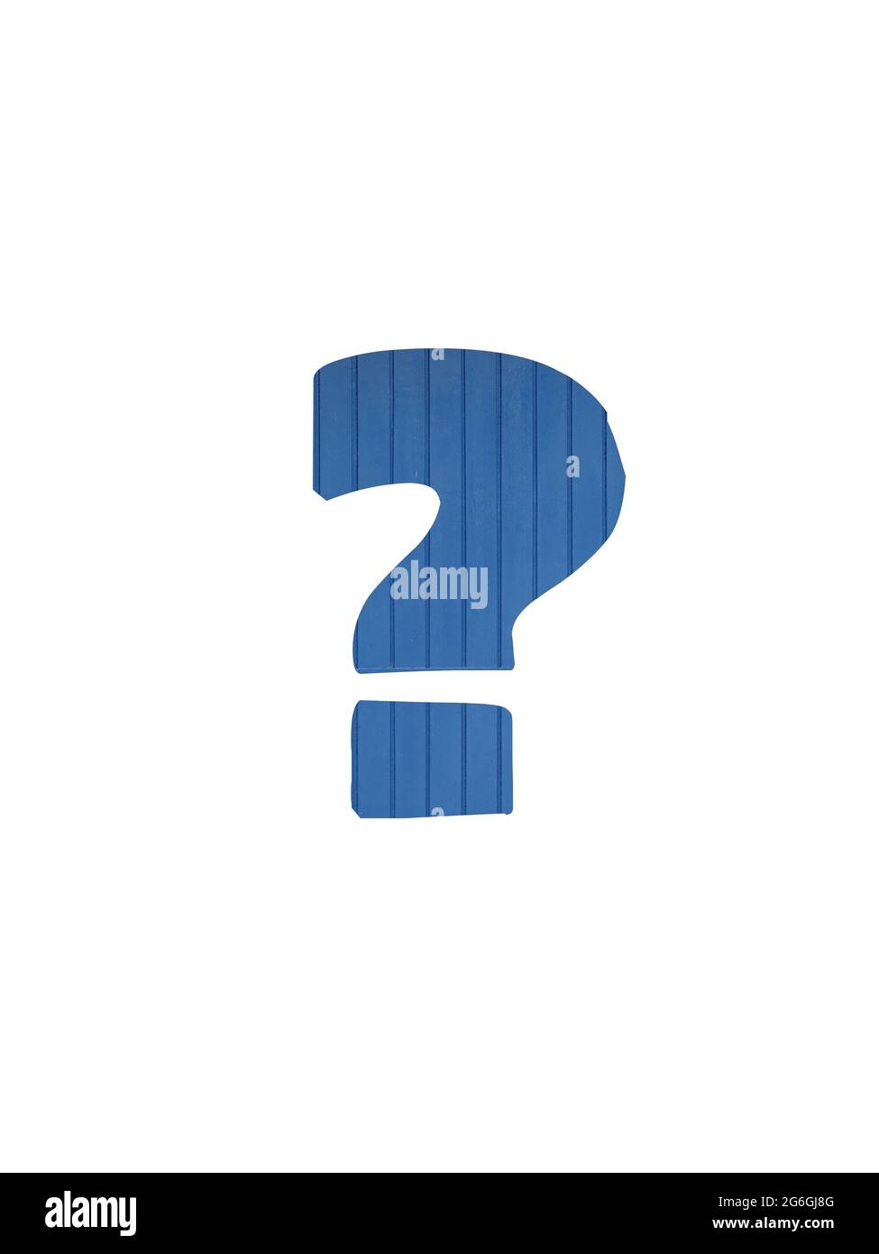 Question mark of the alphabet made with old blue wood, isolated on a ...