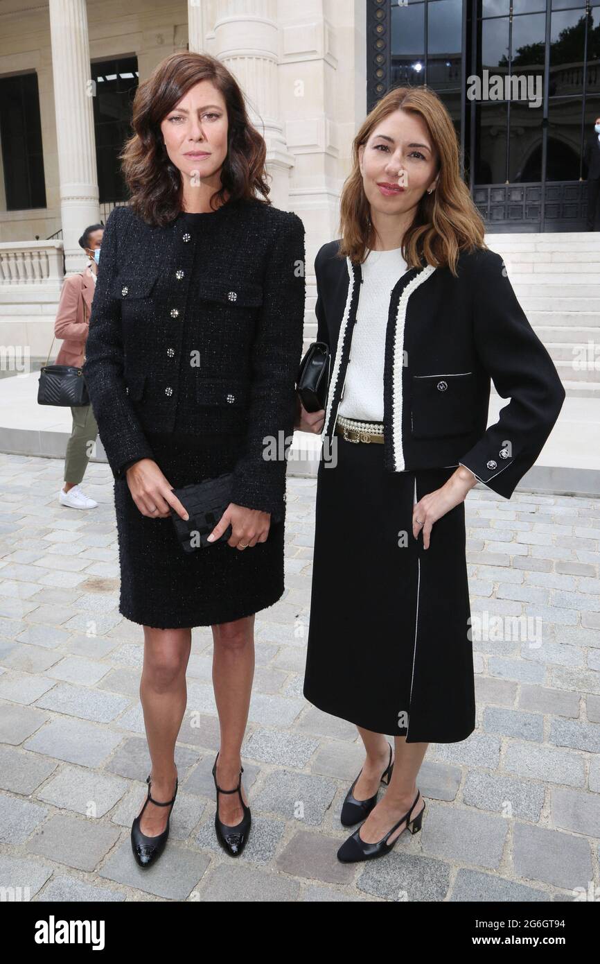 Paris, France. 6th July 2021. Anna Mouglalis and Sofia Coppola during the  Chanel Haute Couture fashion show as part of the Paris Fashion Week  Fall/Winter 2021-2022 on July 6, 2020 in Paris