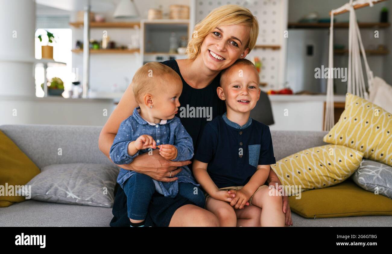 Happy children fun mother hi-res stock photography and images - Alamy