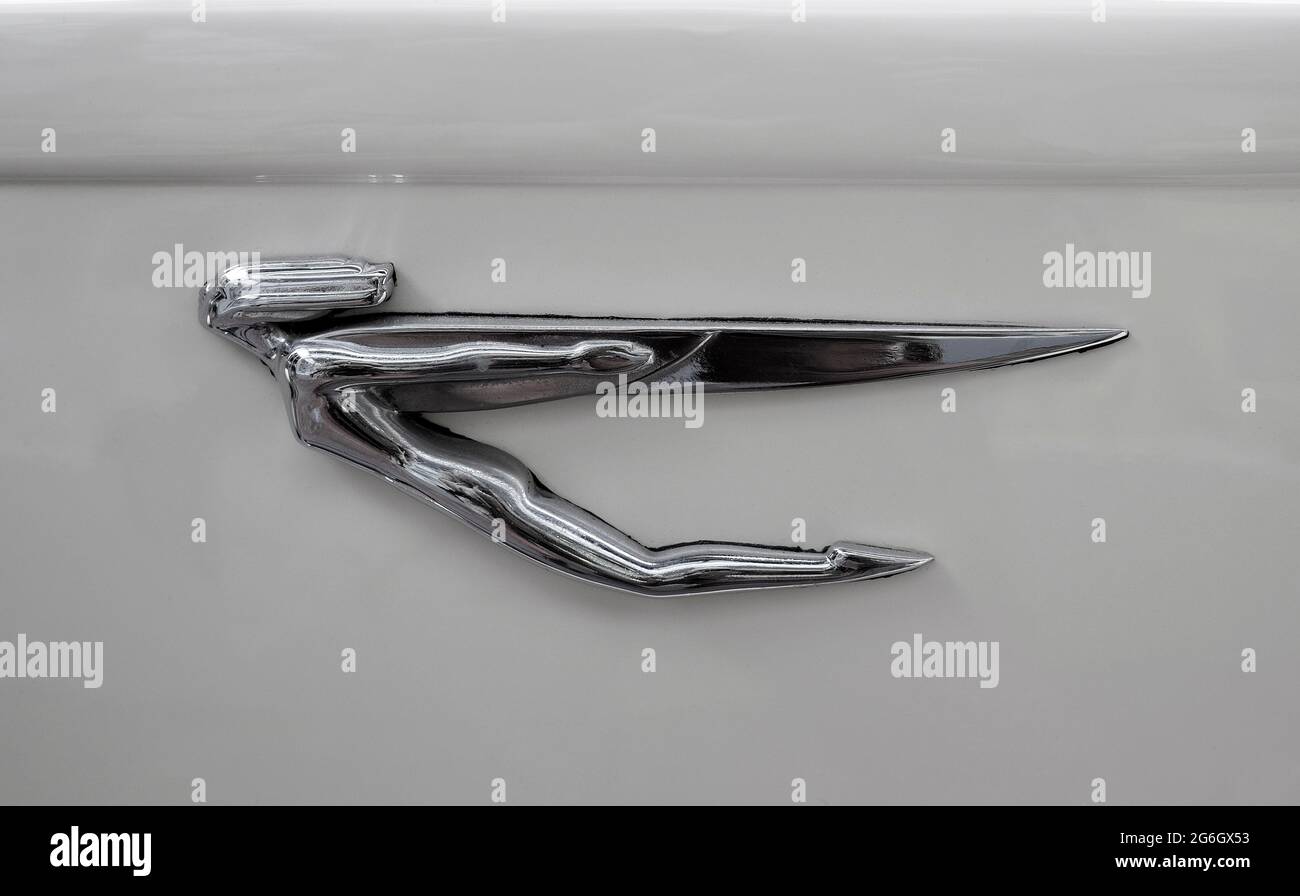 flying lady mascot on an auburn 851 speedster car Stock Photo
